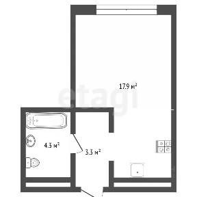 Продается студия, 25,5 м²