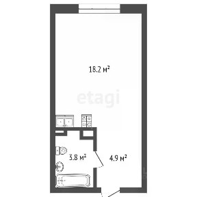 Продается студия, 27 м²