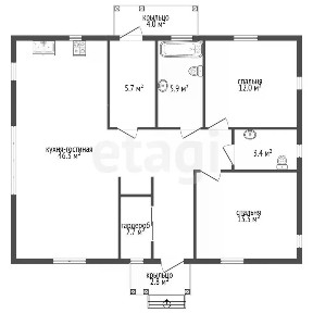Продается 1-этажный дом, 90 м²