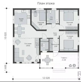 Продается 1-этажный дом, 119 м²