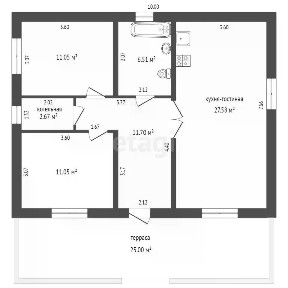 Продается 1-этажный дом, 105 м²