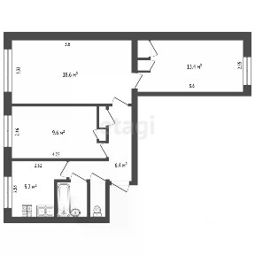 Продается 3-комн. квартира, 58,1 м²