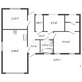 Продается 1-этажный дом, 97,5 м²