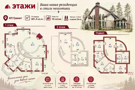 Продается 3-этажный дом, 381,4 м²