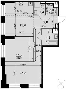 Продается помещение свободного назначения, 2,5 м²