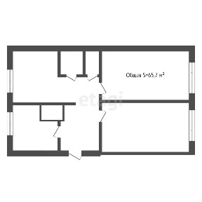 Продается 1-этажный дом, 65,7 м²
