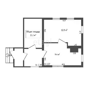 Продается 1-этажный дом, 22,2 м²
