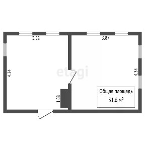 Продается 1-этажный дом, 31,6 м²