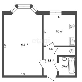 Продается 1-комн. квартира, 39 м²
