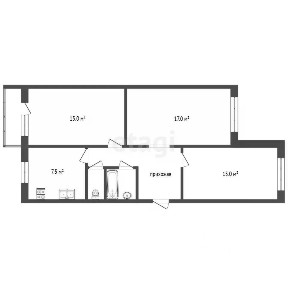 Продается 3-комн. квартира, 72 м²