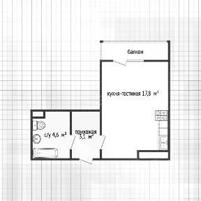 Продается студия, 25,5 м²