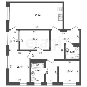 Продается 3-комн. квартира, 88,6 м²