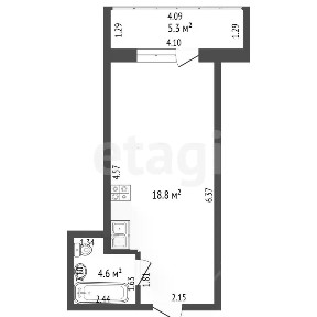 Продается студия, 28,7 м²