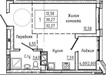 Продается 1-комн. квартира, 30,4 м²