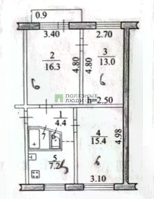 Продается 3-комн. квартира, 59,3 м²