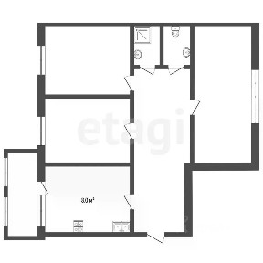 Продается 3-комн. квартира, 60,5 м²