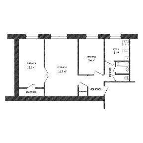 Продается 3-комн. квартира, 52,6 м²