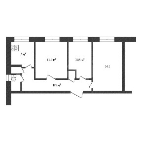 Продается 3-комн. квартира, 56,2 м²