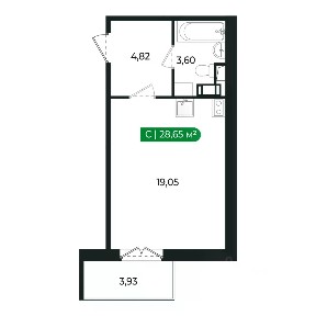 Продается студия, 27,3 м²