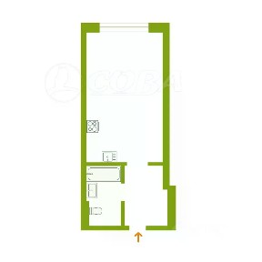 Продается студия, 27 м²