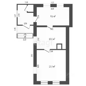 Продается 1/2 часть дома, 34,9 м²