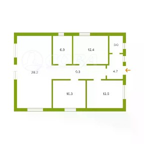 Продается 1-этажный дом, 90 м²