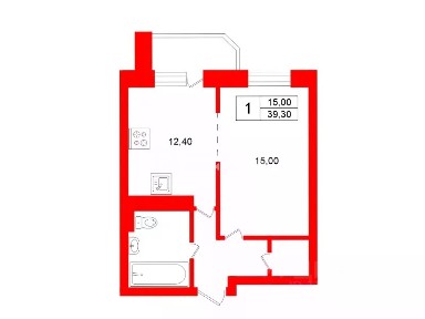 Сдается 1-комн. квартира, 39,3 м²