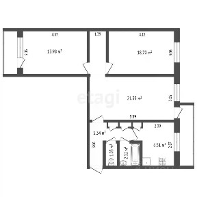 Продается 3-комн. квартира, 64 м²