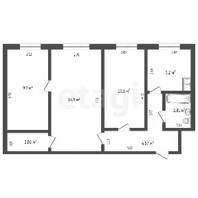 Продается 3-комн. квартира, 50,8 м²
