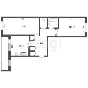 Продается 2-комн. квартира, 53,5 м²