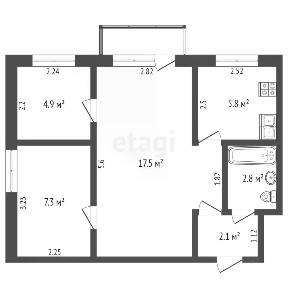Продается 3-комн. квартира, 40,4 м²