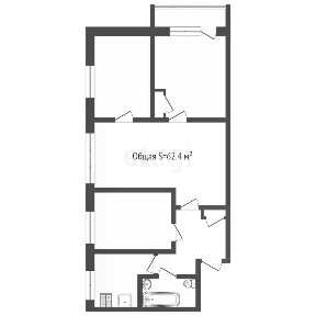 Продается 4-комн. квартира, 62,4 м²