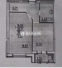 Продается 1-комн. квартира, 41,4 м²