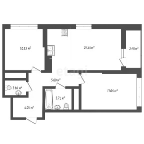 Продается 2-комн. квартира, 59,44 м²