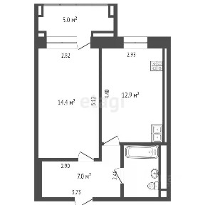 Продается 1-комн. квартира, 46 м²