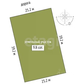 Продается участок, 9,75 сот.