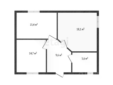 Продается 1-этажный дом, 63,4 м²