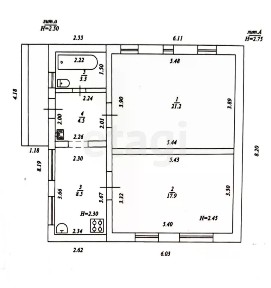 Продается 1-этажный дом, 55,4 м²