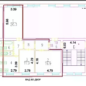 Продается 1/2 квартиры, 76,7/52,1/8,6 м²