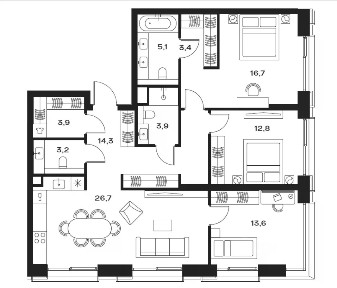 Продается 3-комн. квартира, 103,6 м²