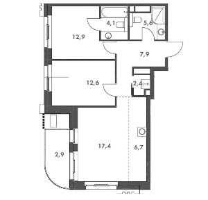 Продается 2-комн. квартира, 72,5 м²