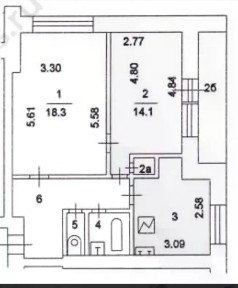 Продается 2-комн. квартира, 51,2 м²