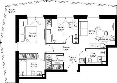 Продается 2-комн. квартира, 69,7 м²