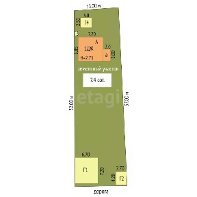 Продается 1-этажный дом, 39,4 м²