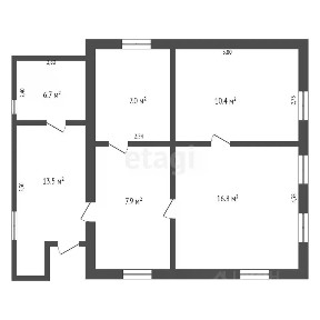 Продается 1-этажный дом, 64,1 м²