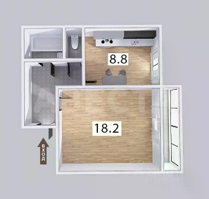 Продается 1-комн. квартира, 38 м²