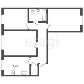 Продается 3-комн. квартира, 49,8 м²