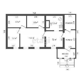 Продается 1-этажный дом, 41,3 м²