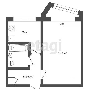 Продается 1-комн. квартира, 35,8 м²