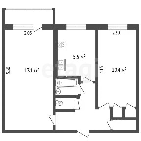 Продается 2-комн. квартира, 43,6 м²
